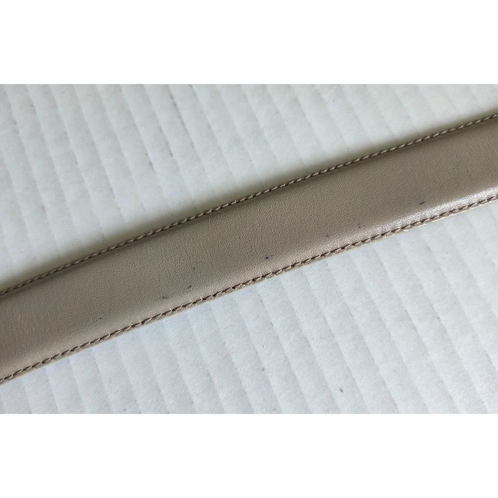 Liz Claiborne Beige Semi Aniline Leather Belt Gold Buckle Timeless 2447 ‎ 18-20